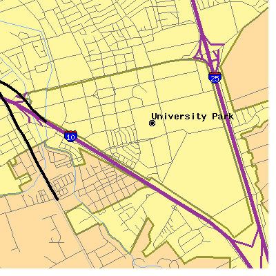Zip code 88003 close-up map