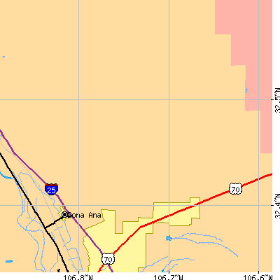 Zip code 88012 close-up map