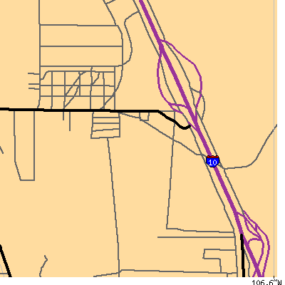 Zip code 88024 close-up map