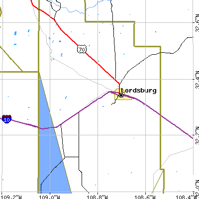 Zip code 88045 close-up map