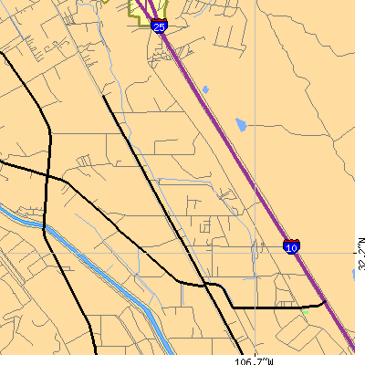 Zip code 88047 close-up map