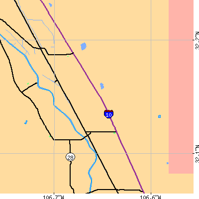 Zip code 88048 close-up map