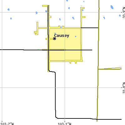 Zip code 88113 close-up map