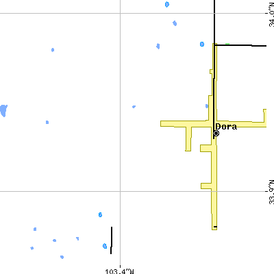 Zip code 88115 close-up map