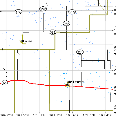 Zip code 88124 close-up map