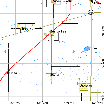 Zip code 88130 close-up map