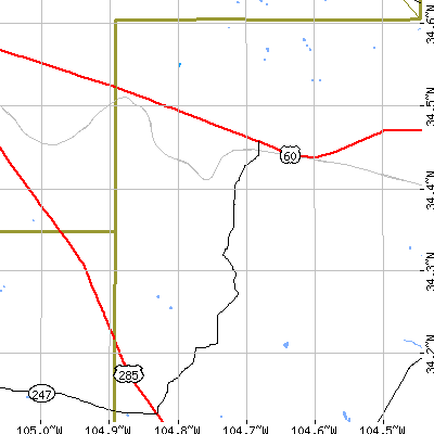 Zip code 88136 close-up map