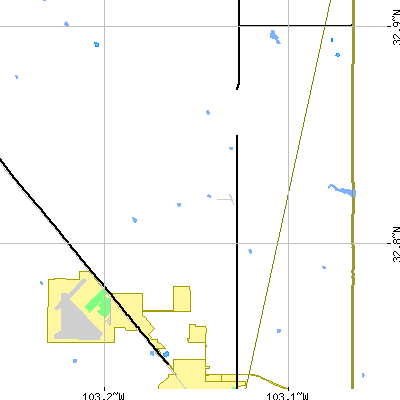 Zip code 88242 close-up map
