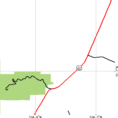 Zip code 88268 close-up map