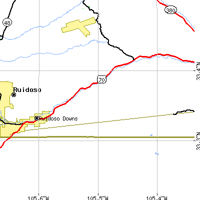 Zip code 88346 close-up map