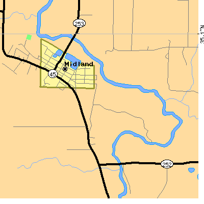 Zip code 72945 close-up map