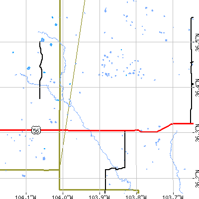 Zip code 88422 close-up map