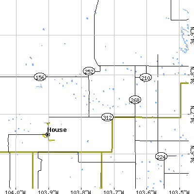Zip code 88427 close-up map
