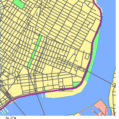 Zip code 10002 close-up map