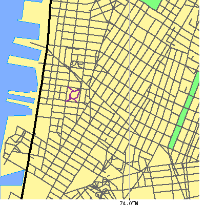 Zip code 10013 close-up map