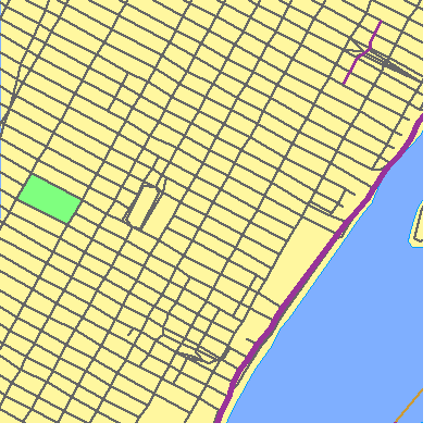 Zip code 10017 close-up map