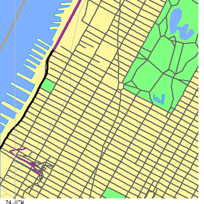 Zip code 10019 close-up map