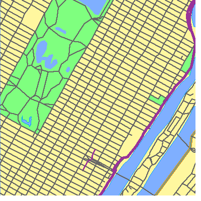 Zip code 10021 close-up map