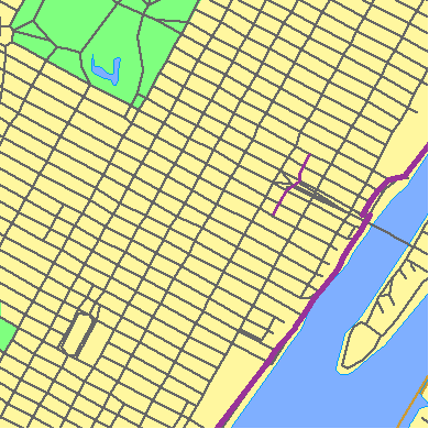 Zip code 10022 close-up map