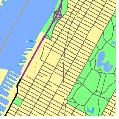 Zip code 10023 close-up map