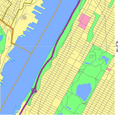 Zip code 10024 close-up map