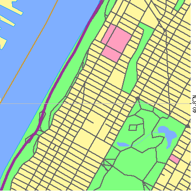 Zip code 10025 close-up map