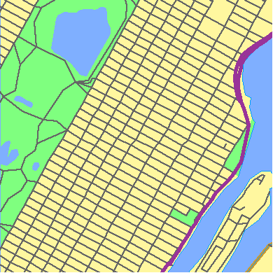 Zip code 10028 close-up map