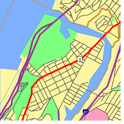 Zip code 10034 close-up map