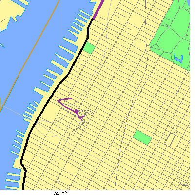 Zip code 10036 close-up map