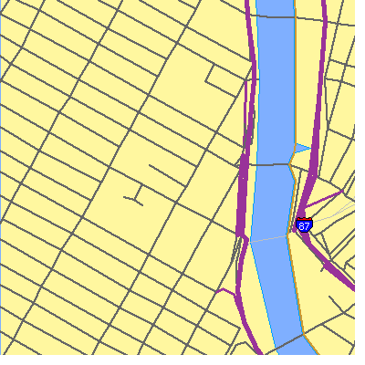 Zip code 10037 close-up map