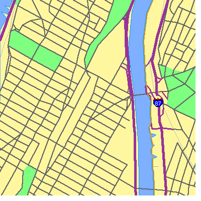 Zip code 10039 close-up map