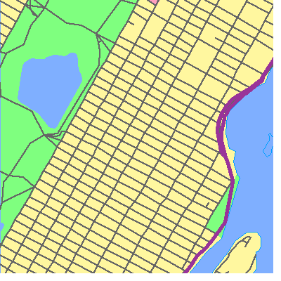Zip code 10128 close-up map