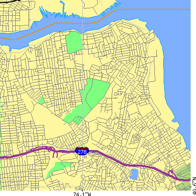 Zip code 10301 close-up map