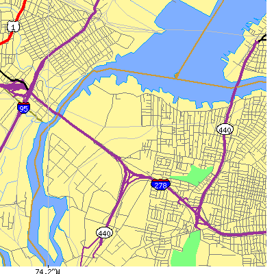 Zip code 10303 close-up map