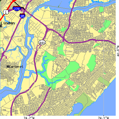 Zip code 10314 close-up map