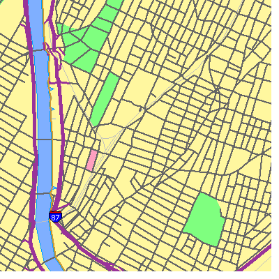 Zip code 10451 close-up map