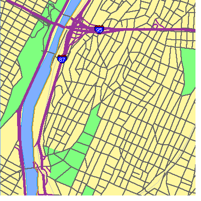 Zip code 10452 close-up map