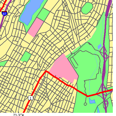 Zip code 10458 close-up map
