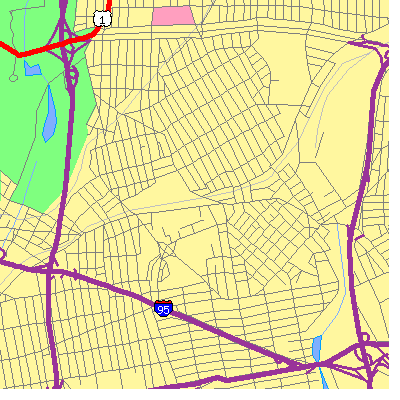 Zip code 10462 close-up map