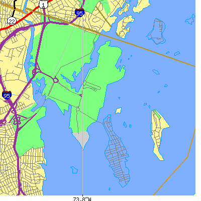 Zip code 10464 close-up map