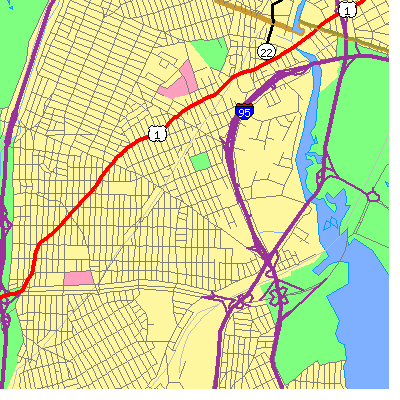 Zip code 10469 close-up map