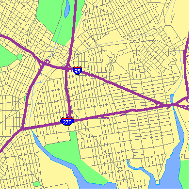 Zip code 10472 close-up map