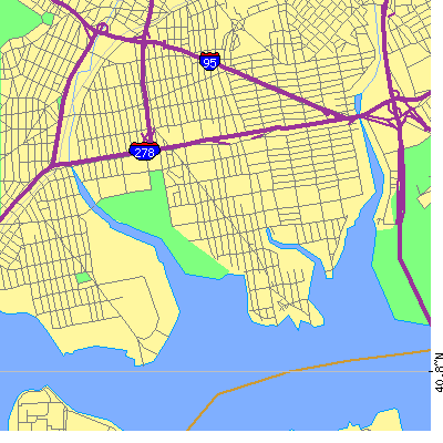 Zip code 10473 close-up map
