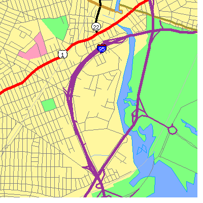 Zip code 10475 close-up map