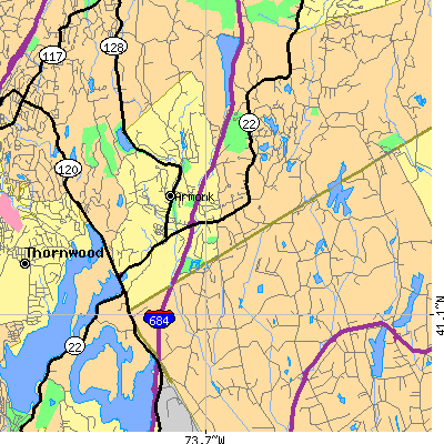 Zip code 10504 close-up map
