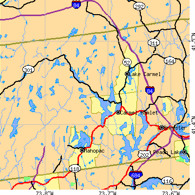 Zip code 10512 close-up map