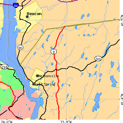 Zip code 10516 close-up map