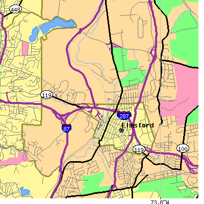 Zip code 10523 close-up map