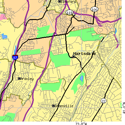 Zip code 10530 close-up map
