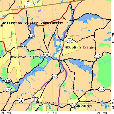 Zip code 10536 close-up map